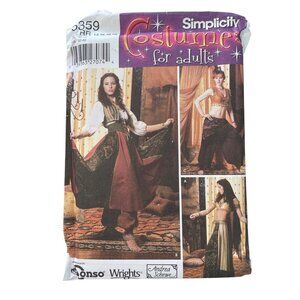 Simplicity 5359 Costume Sewing Pattern Size 14-20 Medieval Arabian Gypsy UNCUT